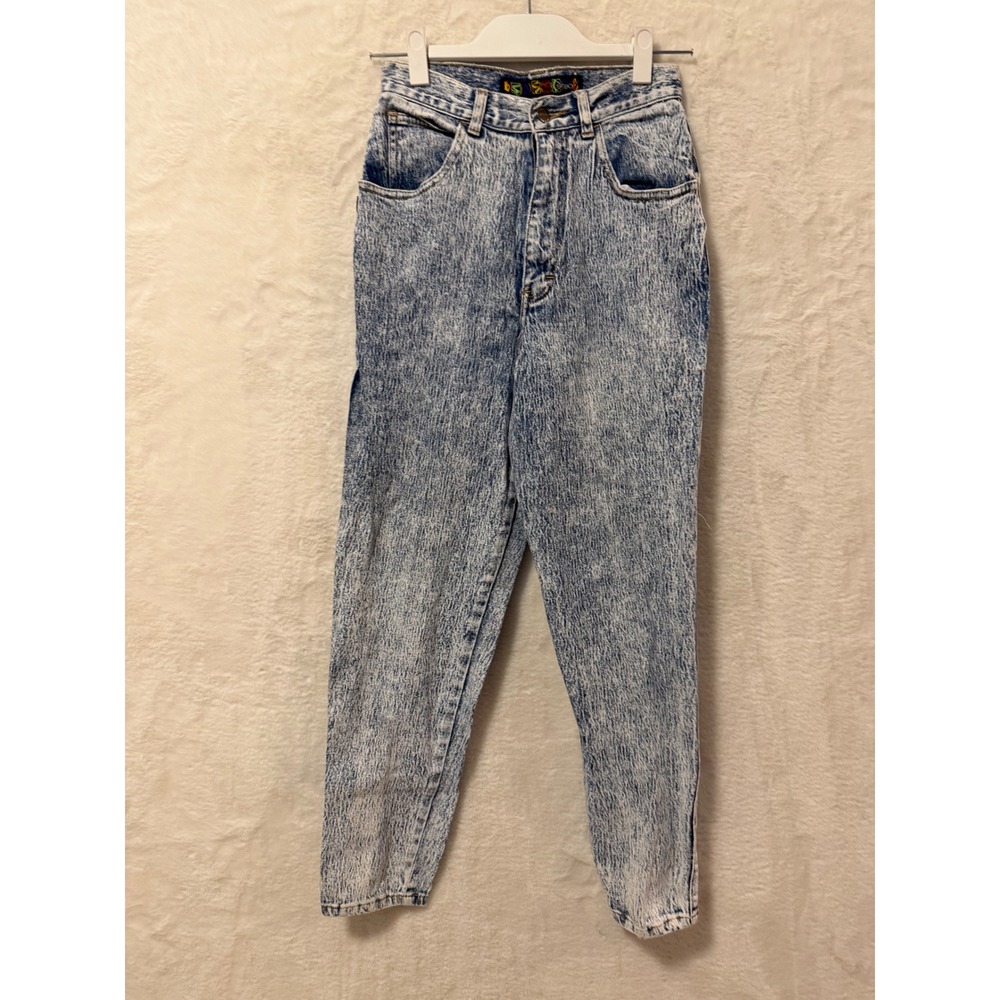Sasson Vintage Acid Wash Jeans Womens Size 9 High Waisted Tapered Leg 80s Denim